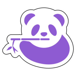 Panda Eating Bamboo Sticker (Lavender)